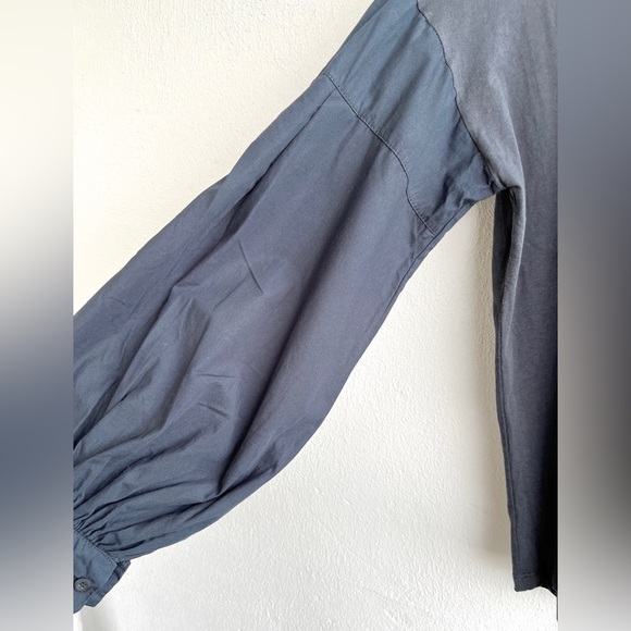 ZARA | Blue Bubble Sleeve Top - Picture 3 of 16